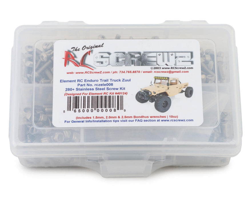 RC Screwz RCZELE008 Element RC Enduro Zuul Trail Truck Stainless Steel Screw Kit