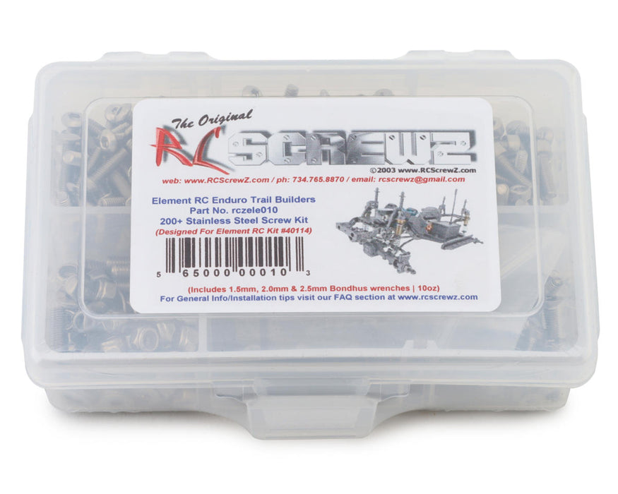 RC Screwz RCZELE010 Element RC Enduro Builder's Kit 2 Stainless Steel Screw Kit