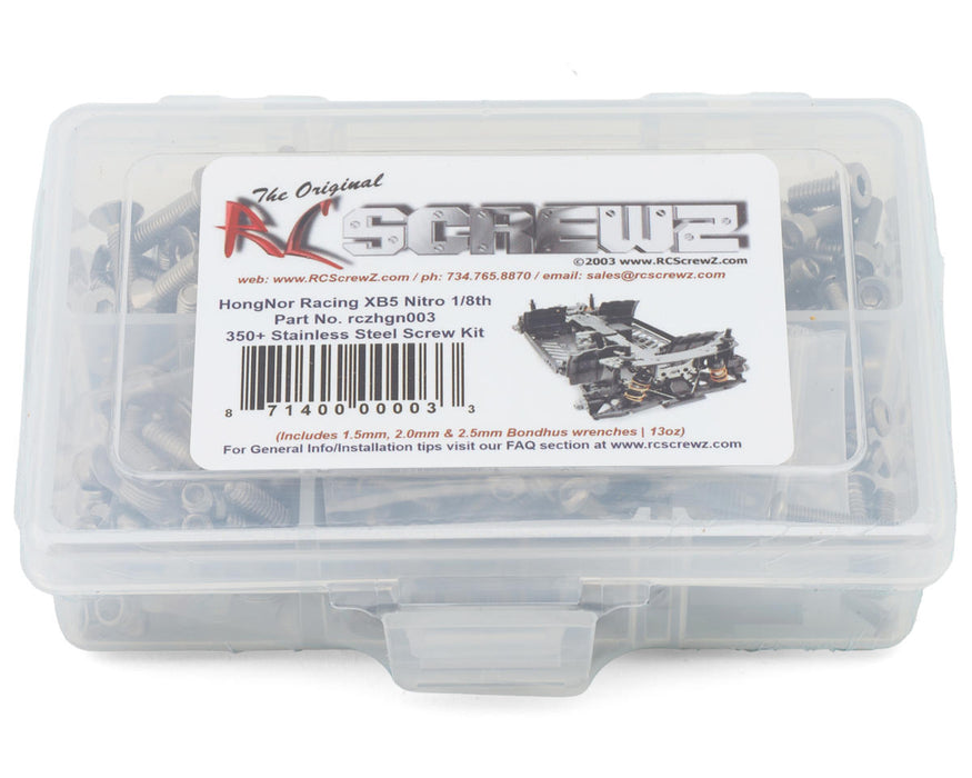 RC Screwz RCZHGN003 HongNor Racing X5B Nitro 1/8th Buggy Stainless Steel Screws Kit