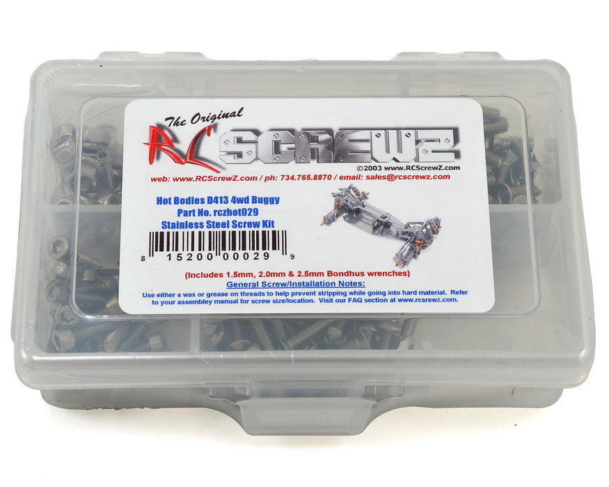 RC Screwz RCZHOT029 Hot Bodies D413 4WD Buggy Stainless Steel Screw Kit