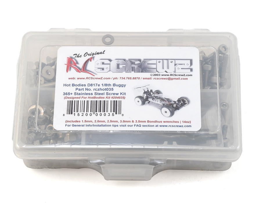RC Screwz RCZHOT035 HotBodies D817e Stainless Steel Screw Kit