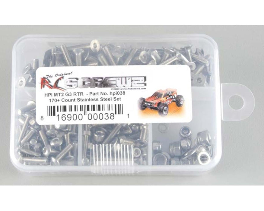 RC Screwz RCZHPI038 HPI RS4 MT2 G3.0 Stainless Steel Screw Kit