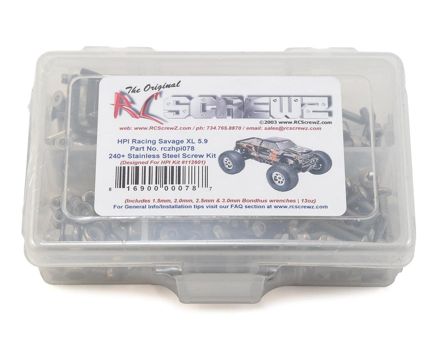 RC Screwz RCZHPI078 HPI Racing Savage XL 5.9 Stainless Steel Screw Kit