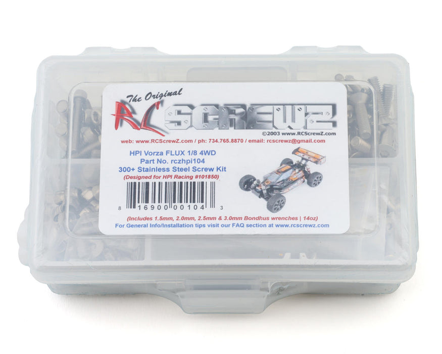 RC Screwz RCZHPI104 HPI Vorza Flux 1/8 4WD Buggy Stainless Steel Screw Kit