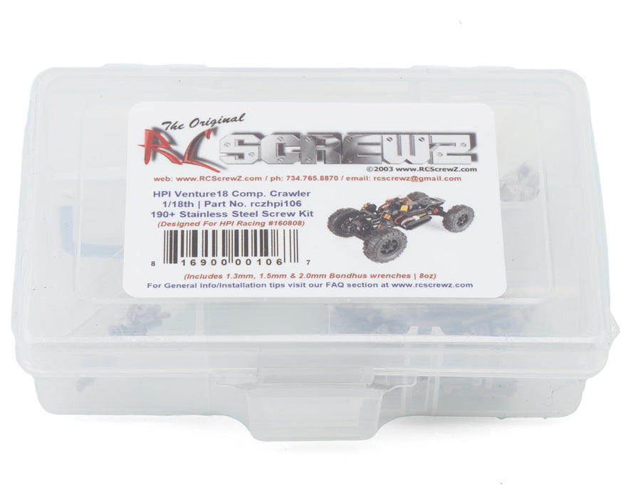 RC Screwz RCZHPI106 HPI Venture 18cc Stainless Steel Screws Kit
