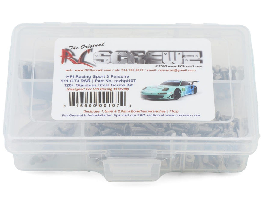 RC Screwz RCZHPI107 HPI Sport 3 Porsche 911 GT3 Stainless Steel Screw Kit