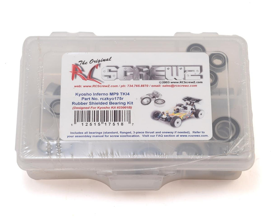 RC Screwz RCZKYO175R Kyosho MP9 TKI4 Rubber Shielded Bearing Kit
