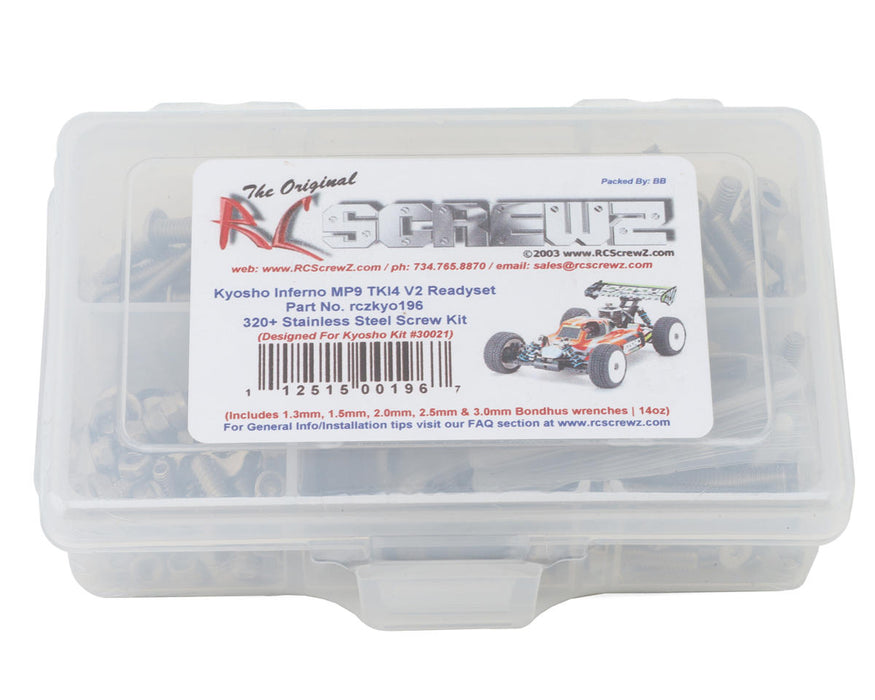 RC Screwz RCZKYO196 Kyosho MP9 TKI4 V2 Readyset Stainless Steel Screw Kit