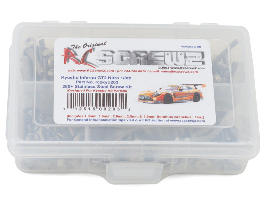 RC Screwz RCZKYO203 Kyosho Inferno GT2 Nitro Stainless Steel Screw Kit