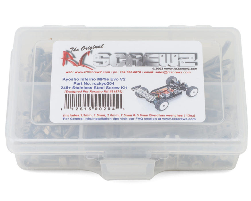 RC Screwz RCZKYO204 Kyosho Inferno MP9e EVO V2 Stainless Steel Screw Kit