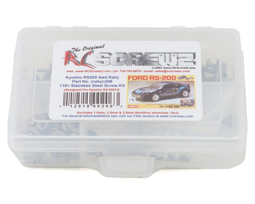 RC Screwz RCZKYO206 Kyosho RS200 4WD Rally Stainless Steel Screw Kit
