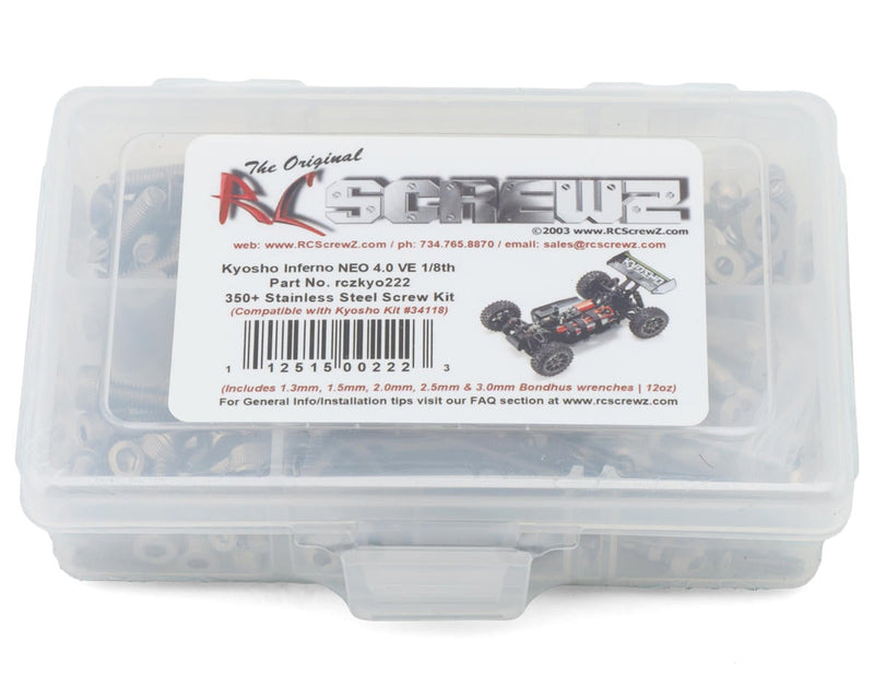 RC Screwz RCZKYO222 Kyosho Inferno Neo 4.0 VE Readyset Stainless Steel Screws Kit
