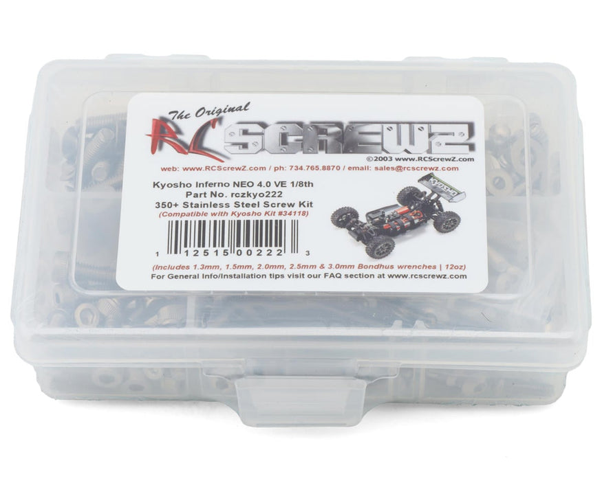 RC Screwz RCZKYO222 Kyosho Inferno Neo 4.0 VE Readyset Stainless Steel Screws Kit