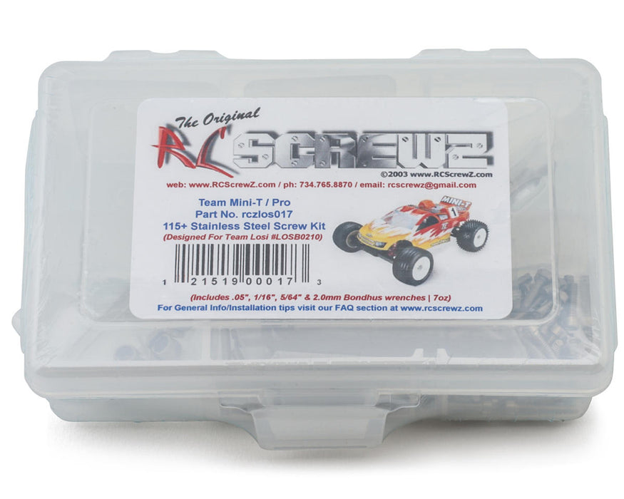 RC Screwz RCZLOS017 Losi® Mini-T™ 2.0 Stainless Steel Screw Kit