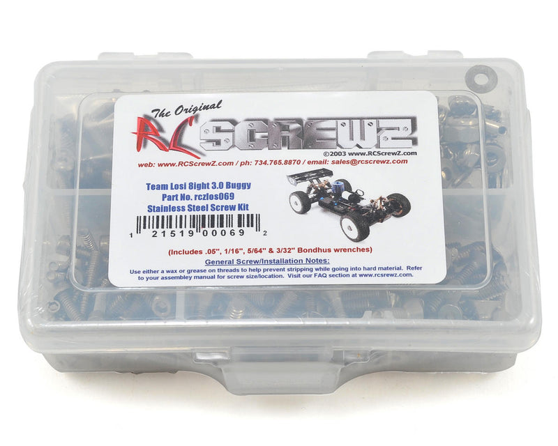 RC Screwz RCZLOS069 Losi 8ight 3.0 Stainless Steel Screw Kit