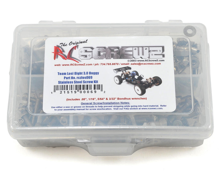RC Screwz RCZLOS069 Losi 8ight 3.0 Stainless Steel Screw Kit