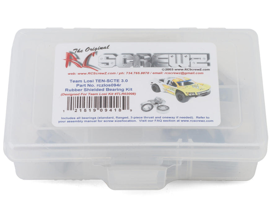 RC Screwz RCZLOS094R Losi TEN-SCTE 3.0 Rubber Shielded Bearing Kit