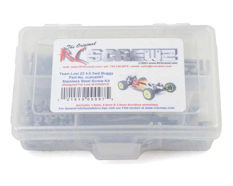 RC Screwz RCZLOS097 Team Losi 22 4.0 2wd Stainless Steel Screw Kit