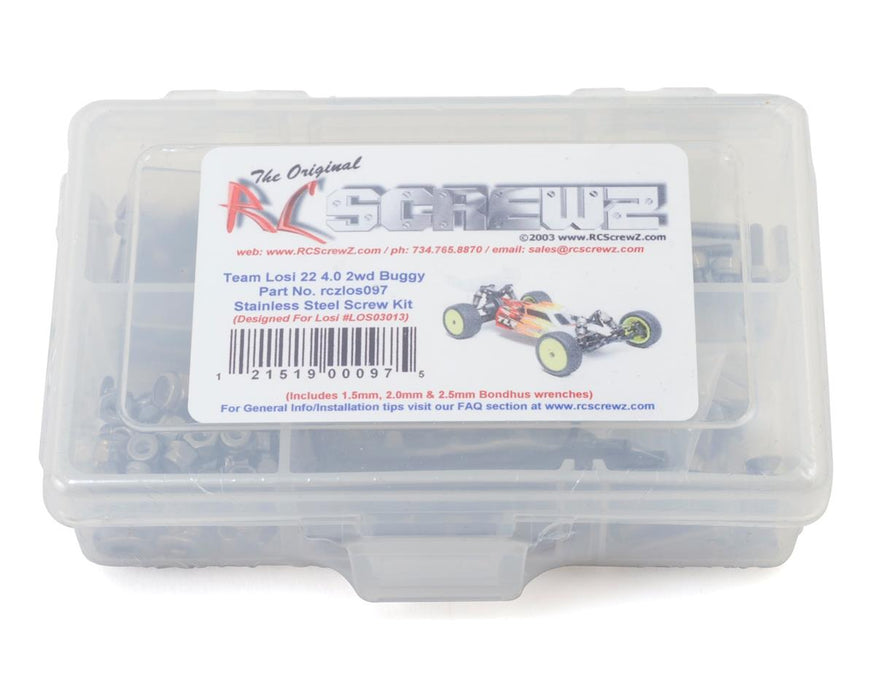 RC Screwz RCZLOS097 Team Losi 22 4.0 2wd Stainless Steel Screw Kit