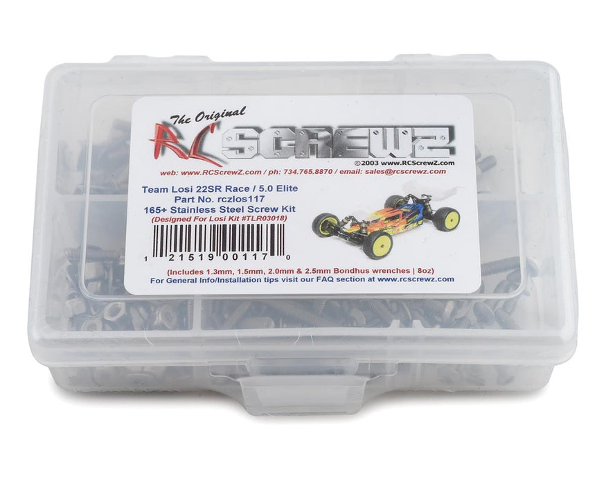 RC Screwz RCZLOS117 Losi 22SR 5.0 Elite Buggy Stainless Steel Screw Kit