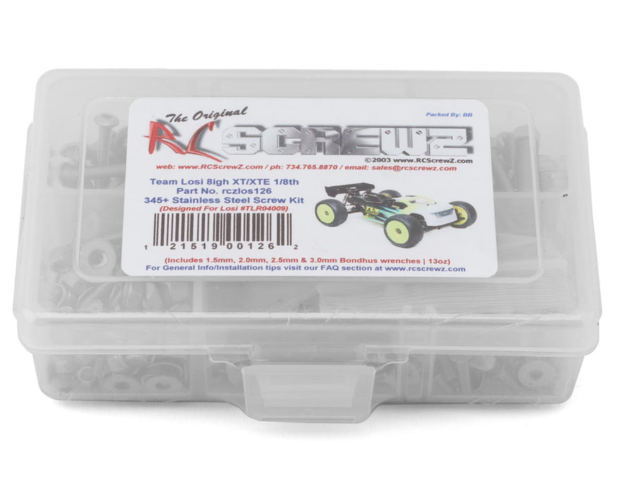 RC Screwz RCZLOS126 Team Losi 8IGHT XT/XTE Stainless Steel Screw Kit