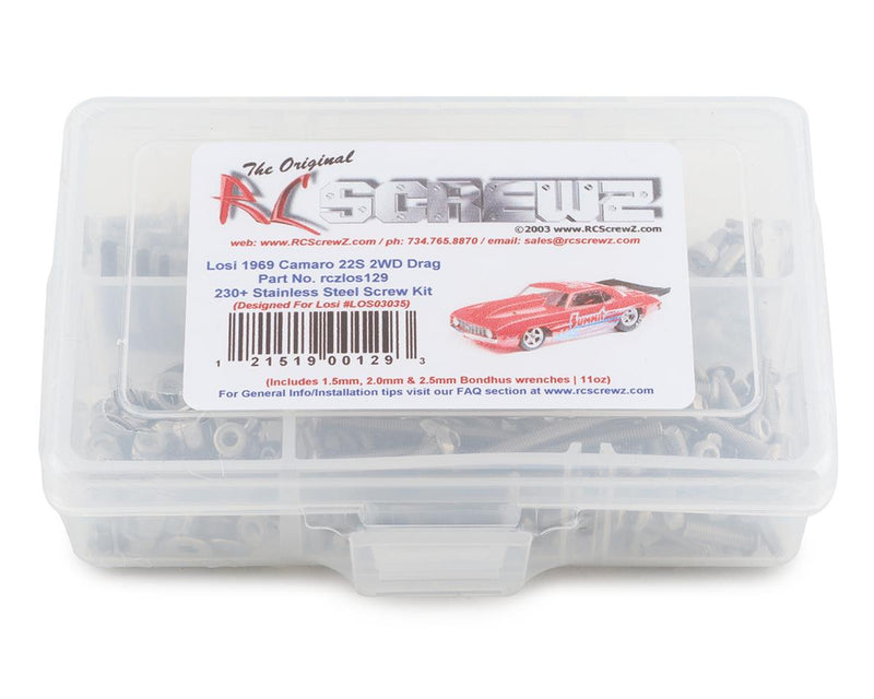 RC Screwz RCZLOS129 Losi 1969 Camaro 22S Drag Car Stainless Steel Screw Kit