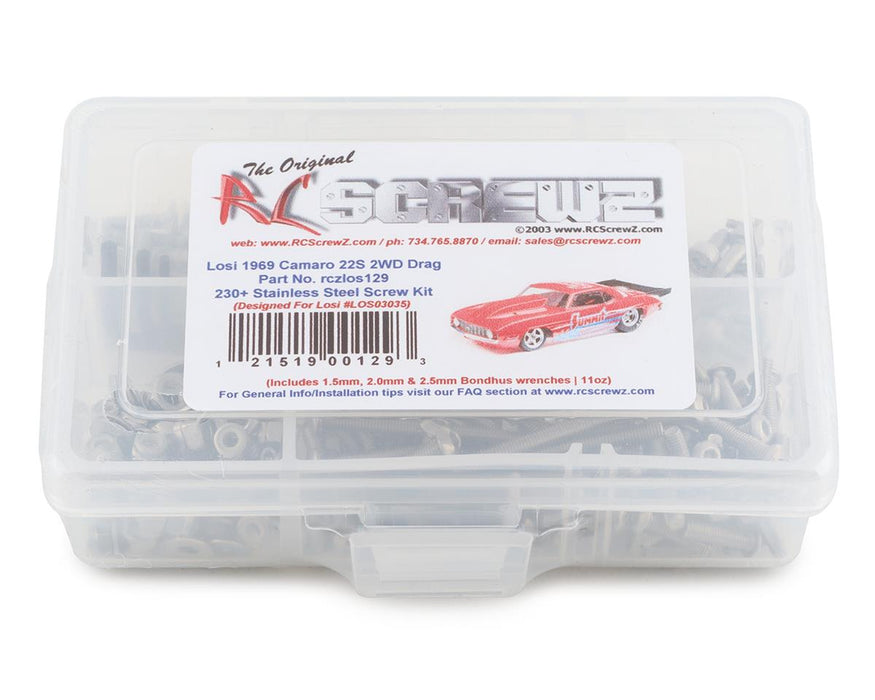 RC Screwz RCZLOS129 Losi 1969 Camaro 22S Drag Car Stainless Steel Screw Kit