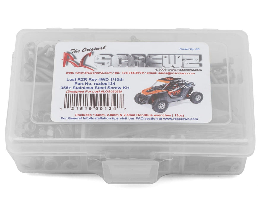 RC Screwz RCZLOS134 Losi RZR Rey 4WD Off-Road UTV Stainless Steel Screw Kit