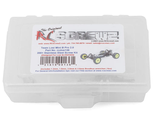 RC Screwz RCZLOS136 Losi Mini B Pro Roller Stainless Steel Screw Kit