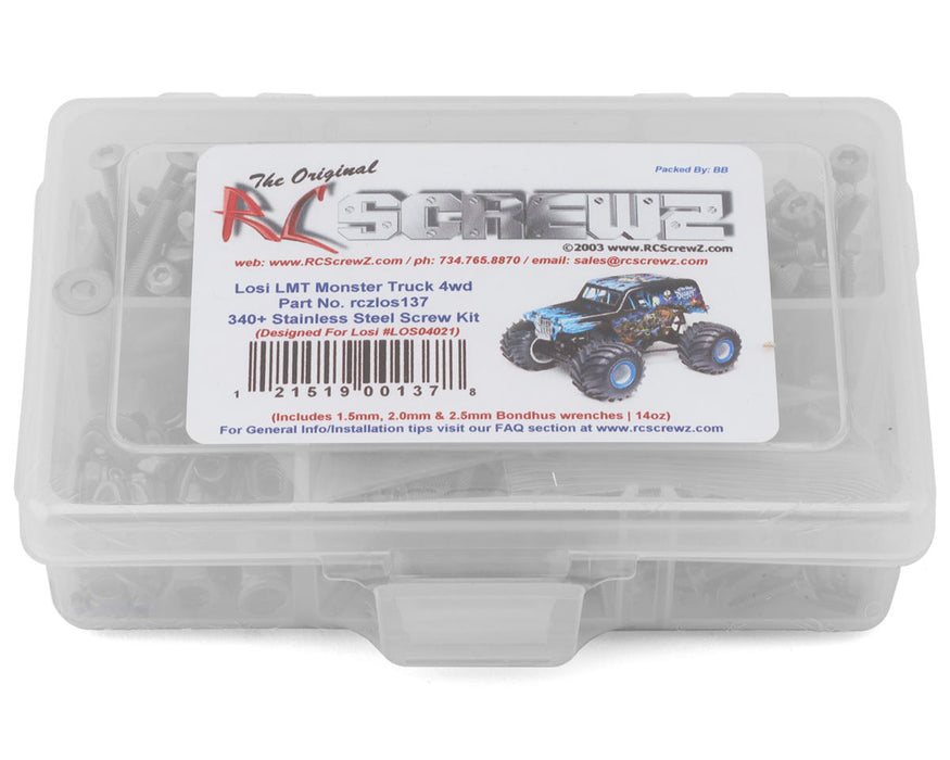 RC Screwz RCZLOS137 Team Losi LMT Monster Truck 4WD Stainless Steel Screw Kit