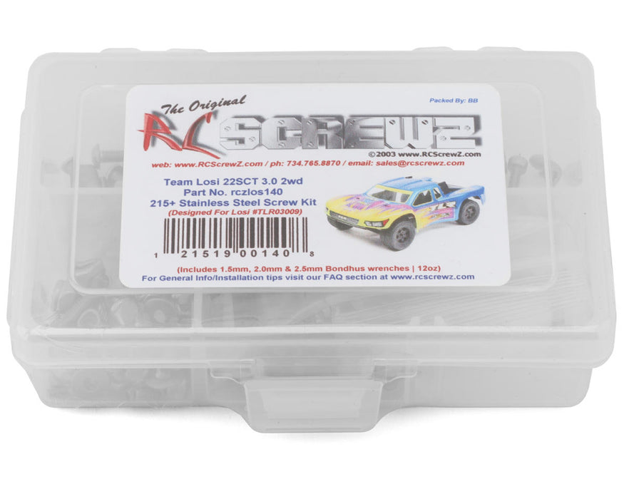 RC Screwz RCZLOS140 Team Losi 22SCT 3.0 2WD Short Course Truck Stainless Steel Screw Kit