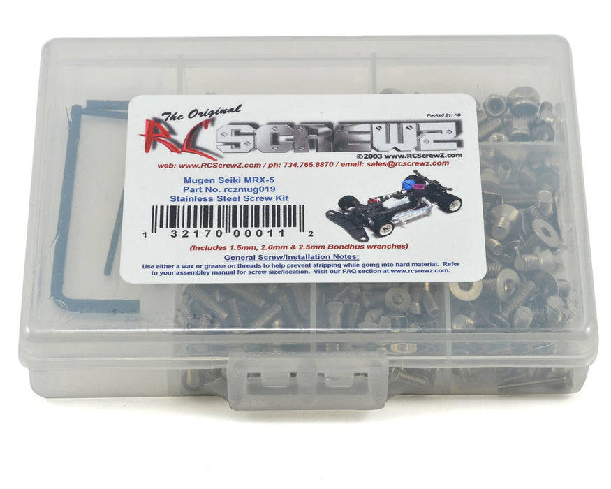 RC Screwz RCZMUG019 Mugen Seiki MRX-5 Stainless Steel Screw Kit