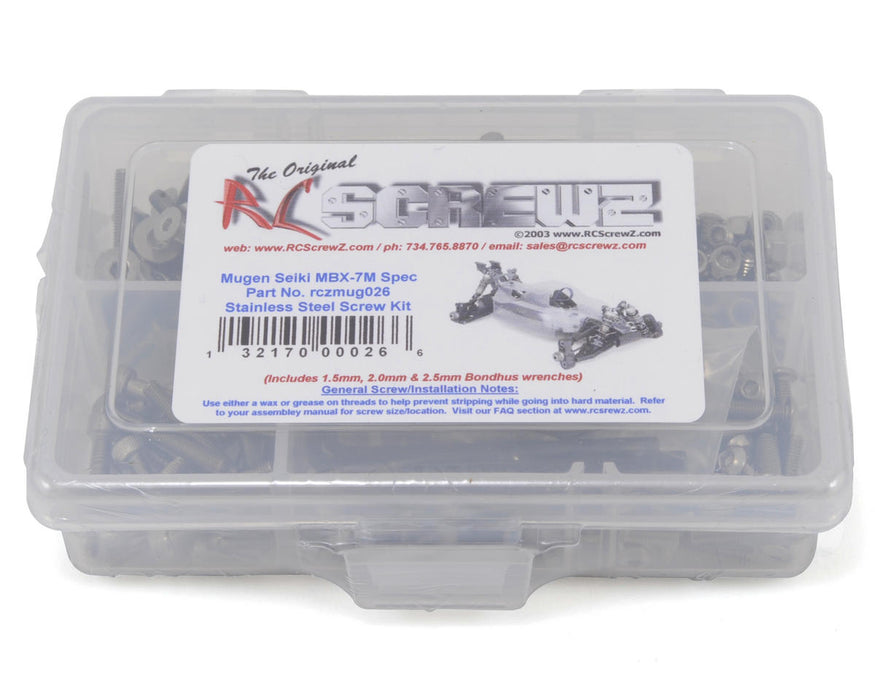 RC Screwz RCZMUG026 Mugen Seiki MBX7 M-Spec Stainless Steel Screw Kit
