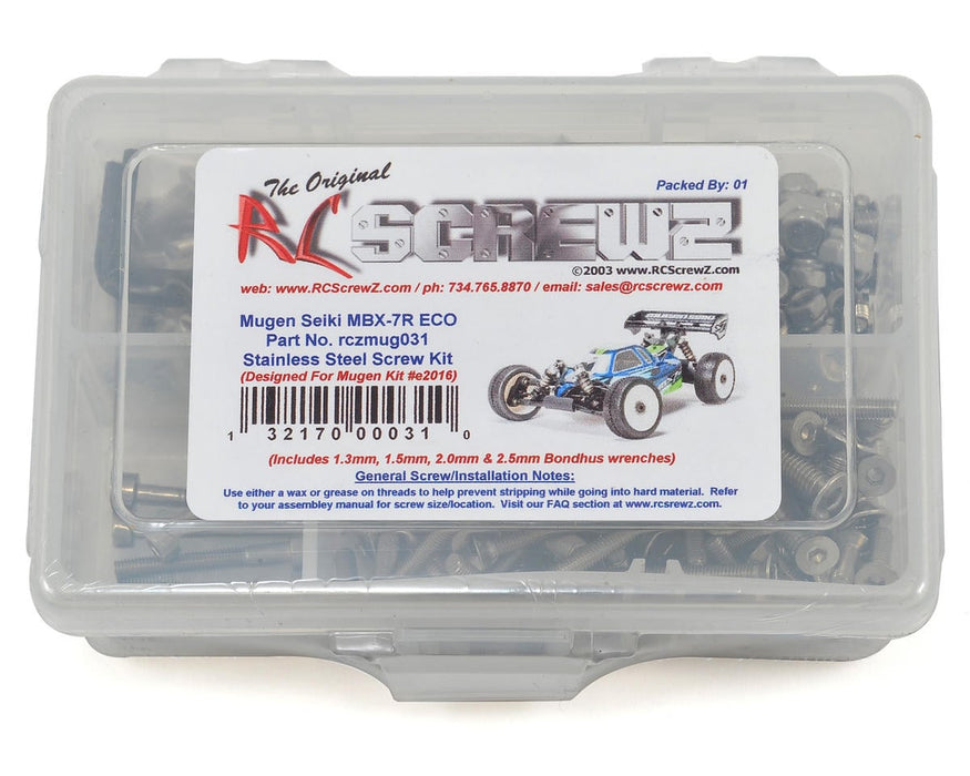 RC Screwz RCZMUG031 Mugen Seiki MBX-7R ECO Stainless Screw Kit
