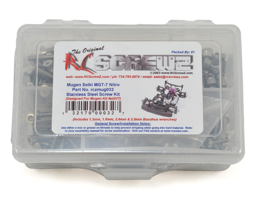 RC Screwz RCZMUG032 Mugen Seiki MGT7 Nitro Stainless Screw Kit