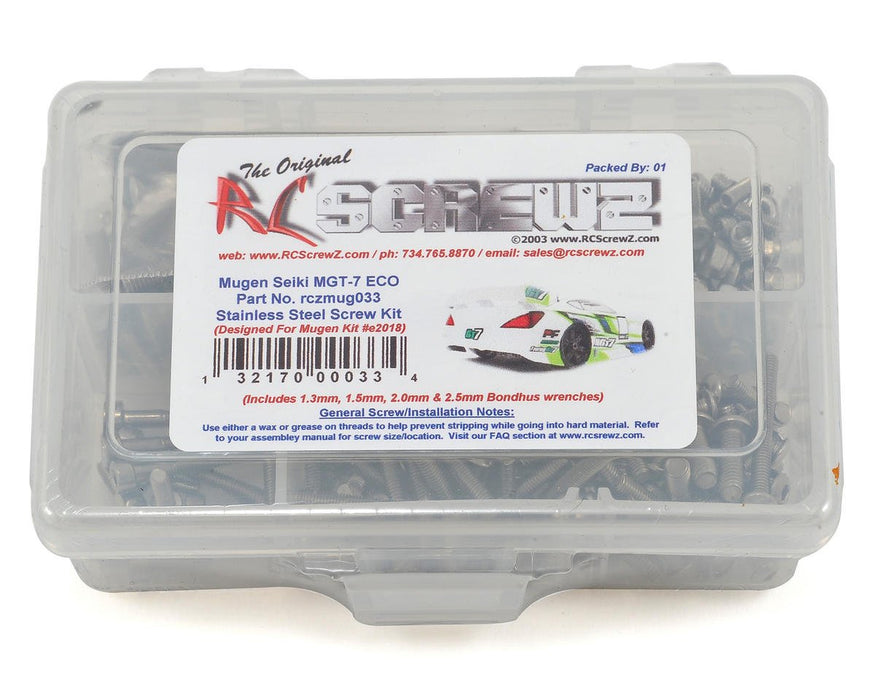 RC Screwz RCZMUG033 Mugen Seiki MGT7 ECO Stainless Screw Kit