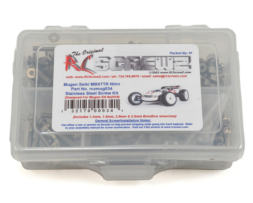 RC Screwz RCZMUG034 Mugen MBX7TR Nitro 1/8th Truggy Stainless Screw Kit
