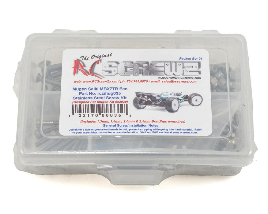 RC Screwz RCZMUG035 Mugen MBX7TR ECO 1/8th Truggy Stainless Screw Kit