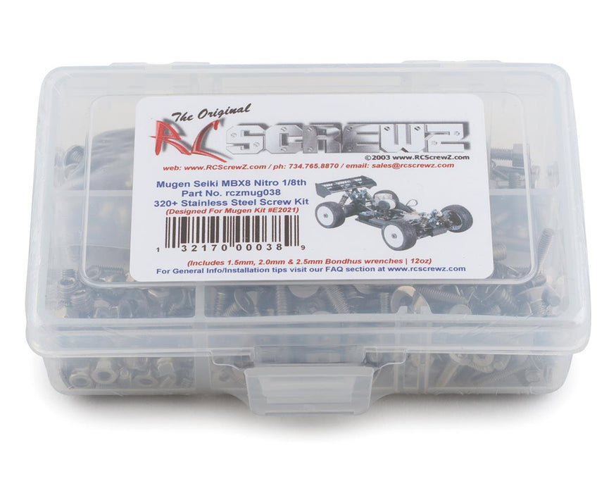 RC Screwz RCZMUG038 Mugen MBX8 Nitro 1/8th Truggy Stainless Screw Kit