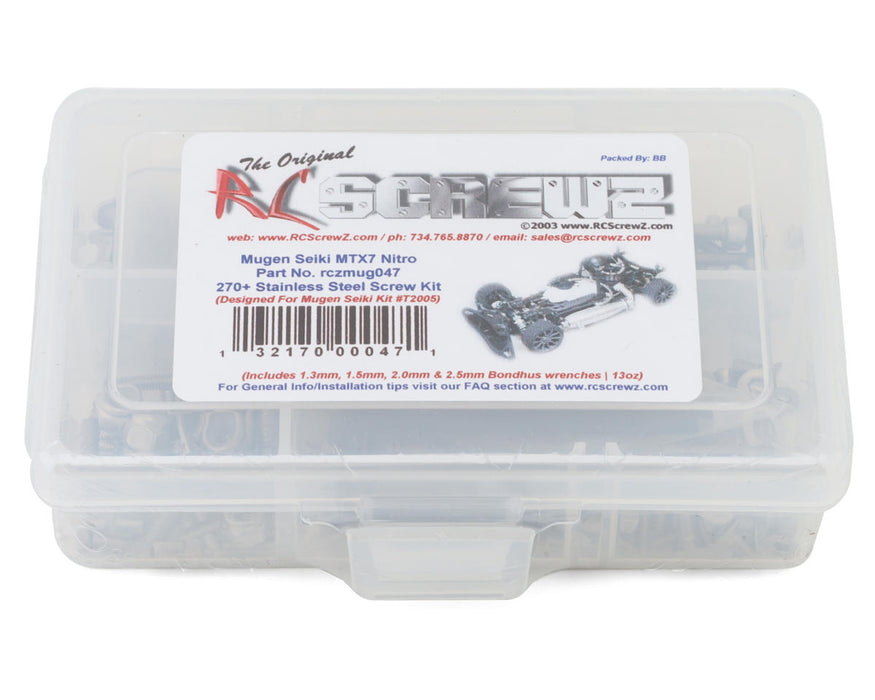 RC Screwz RCZMUG047 Mugen MTX7 Stainless Steel Screw Kit
