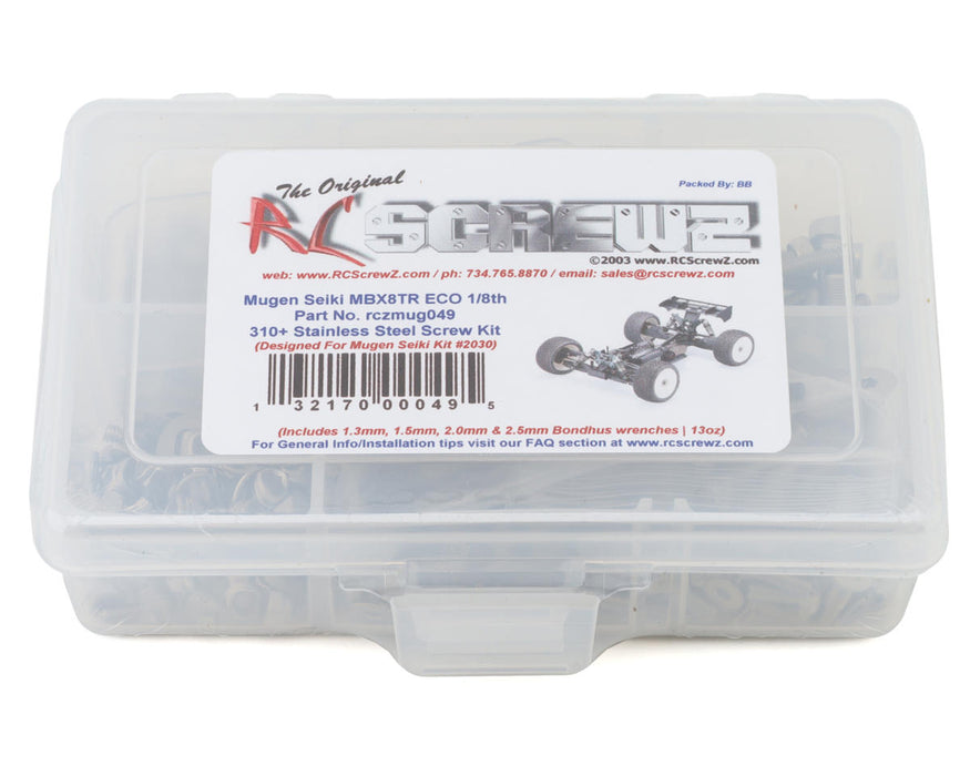 RC Screwz RCZMUG049 Mugen MBX8TR ECO Stainless Steel Screw Kit