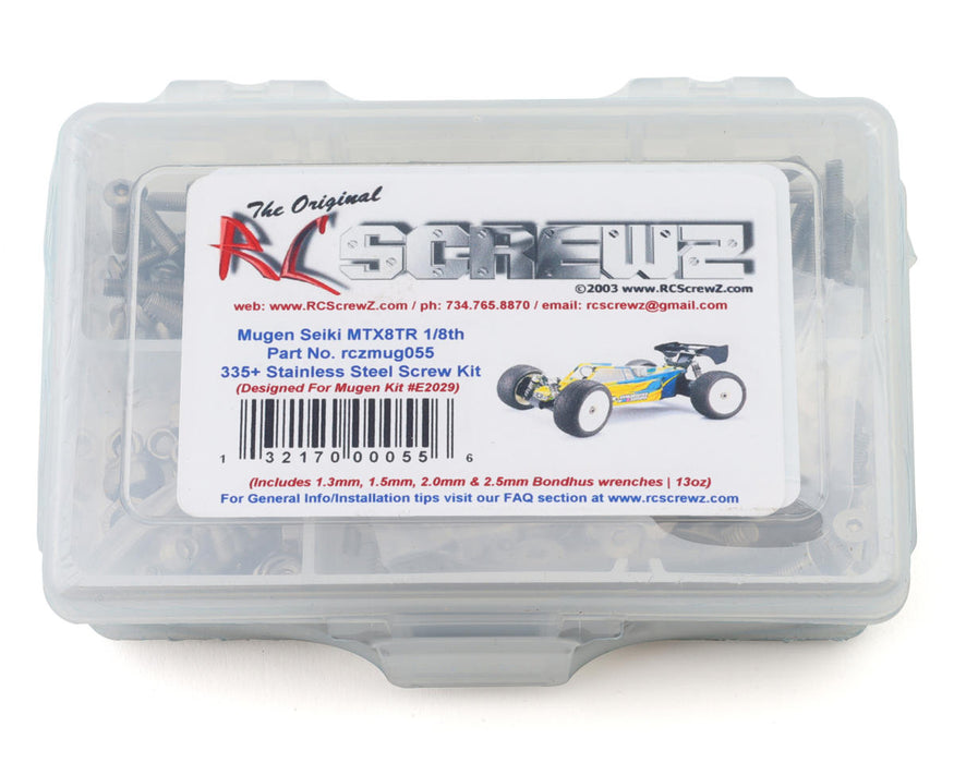 RC Screwz RCZMUG055 Mugen Seiki MBX8TR 1/8 Nitro Truggy Stainless Steel Screw Kit