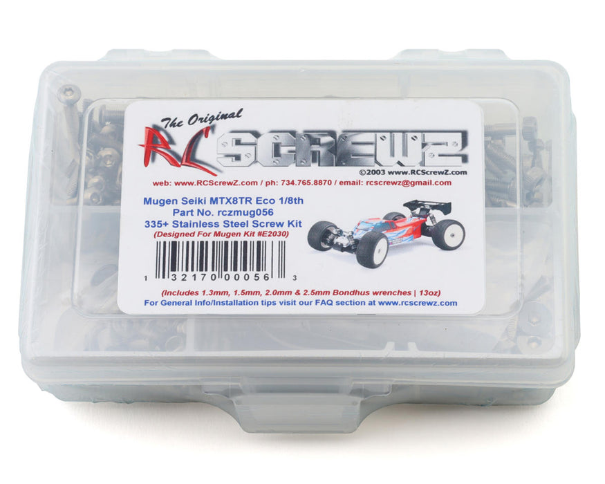RC Screwz RCZMUG056 Mugen Seiki MBX8TR ECO 1/8 Truggy Stainless Steel Screw Kit