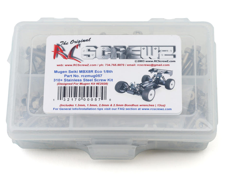 RC Screwz RCZMUG057 Mugen Seiki MBX8R ECO 1/8 Buggy Stainless Steel Screw Kit