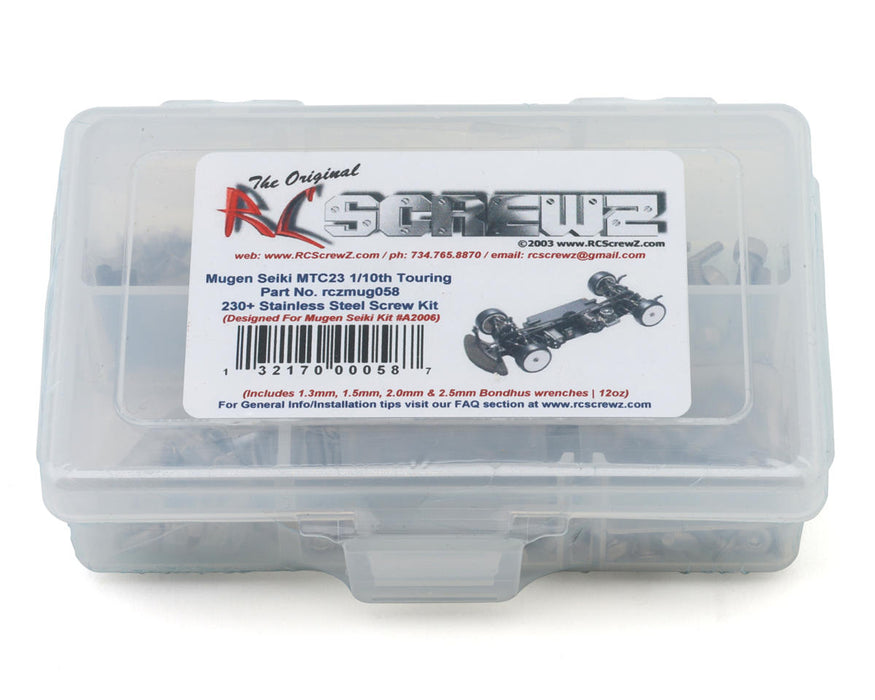 RC Screwz RCZMUG058 Mugen Seiki MTC3 1/10 Touring Car Stainless Steel Screw Kit