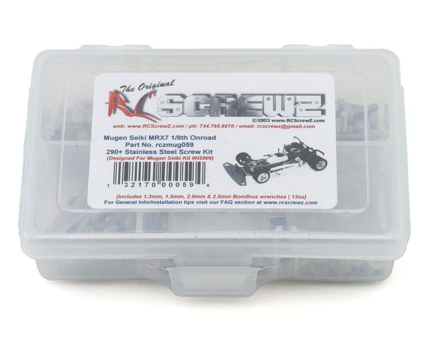 RC Screwz RCZMUG059 Mugen Seiki MRX7 1/8 Nitro Racing Car Stainless Steel Screw Kit