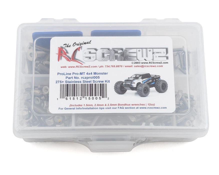 RC Screwz RCZPROL005 PRO-MT 4x4 Stainless Steel Screw Kit