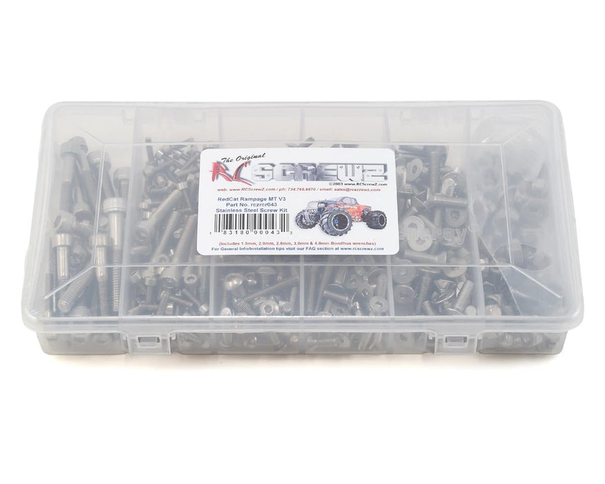 RC Screwz RCZRCR043 RedCat Racing Rampage MT V3 Stainless Steel Screw Kit