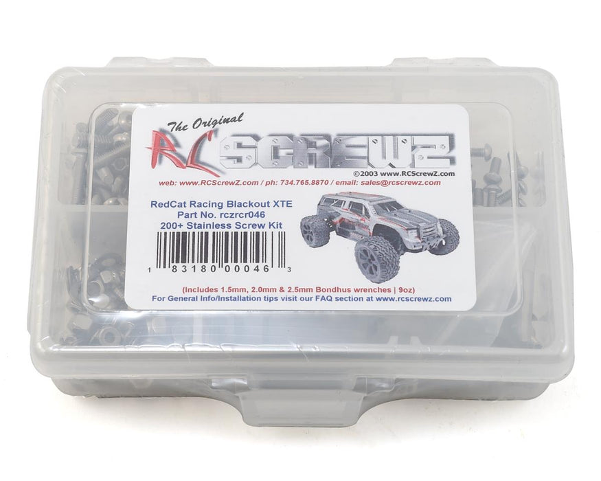 RC Screwz RCZRCR046 RedCat Racing Blackout XTE RTR/Pro Stainless Steel Screw Kit