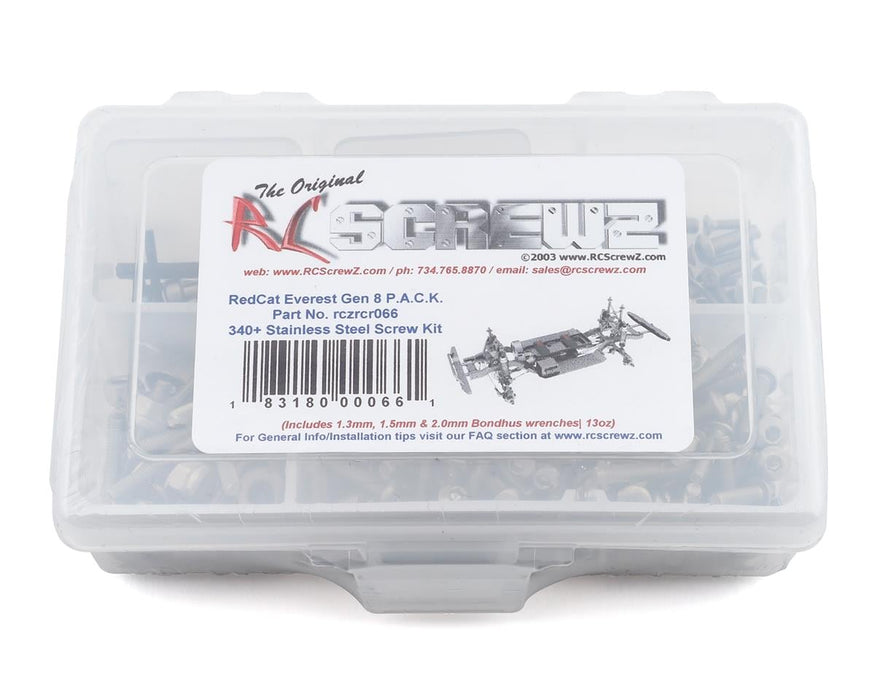 RC Screwz RCZRER066 Redcat Racing Gen 8 P.A.C.K. Stainless Steel Screw Kit